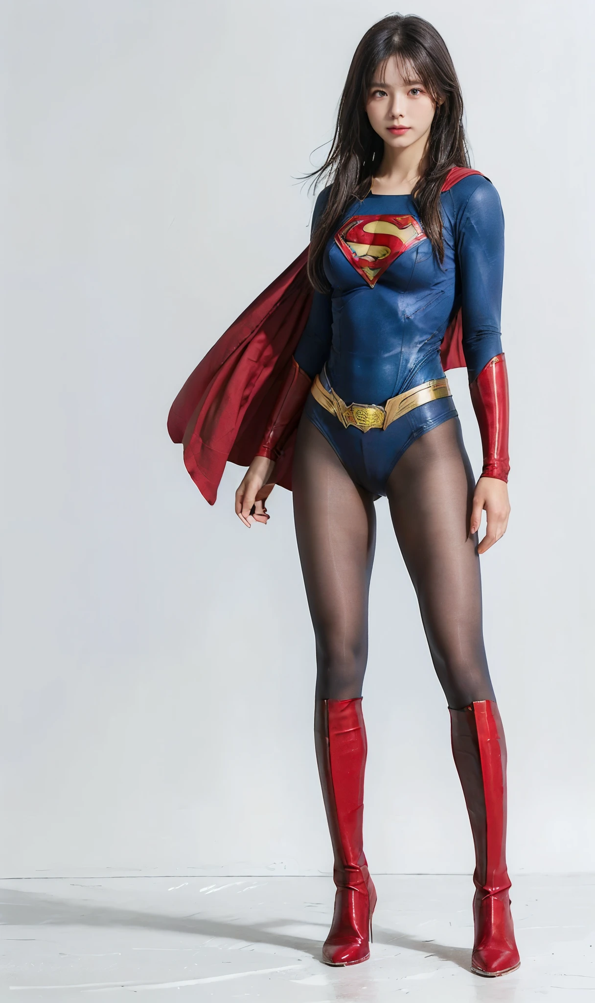 No background、(((Beautiful legs in black tights.)))、(((Legally express the beauty of your smile)))、((((Make the most of your original images)))、(((体にぴったりフィットするSupergirl Costume)))、(((Supergirl Costume)))、(((short and beautiful hair)))、(((suffering)))、(((Please wear black tights....、Wear red boots)))、((Best image quality、8k))、((Highest quality、8k、masterpiece:1.3))、(((Preserve background )))、Sharp focus:1.2、Beautiful woman with perfect figure:1.4、Slim Abs:1.2、Wet body:1.5、Highly detailed face and skin texture、8k