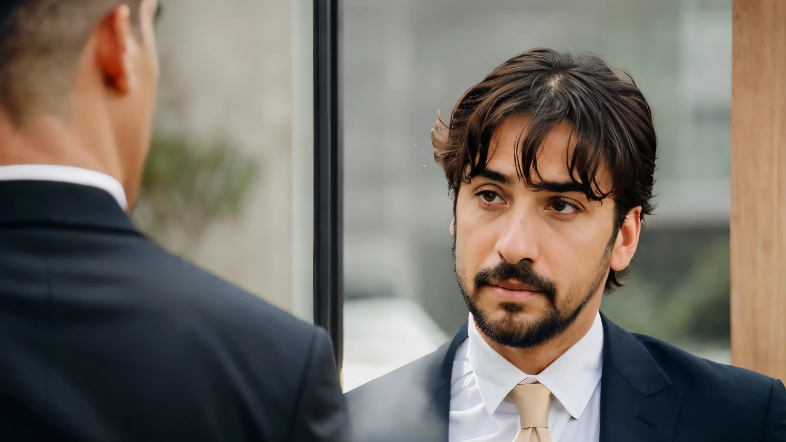 ((best qualityer)), ((work of art)), (detailded), /imagine prompt: Arturo enters Matteo&#39;s office at the Discovery agency, clearly agitated and frustrated. The room is modern, illuminated by neon lights, with white walls and organized stacks of documents on Matteo&#39;s desk. Matteo is sitting at his table, trying to stay calm, but visibly worried. Arturo, with an expression of anger and determination, is standing in front of Matteo&#39;s desk, demanding answers about Jonathan and a missing photo. The atmosphere is tense, with sharp shadows on the walls, reflecting the atmosphere charged with conflict and distrust. --seed 1798464125
