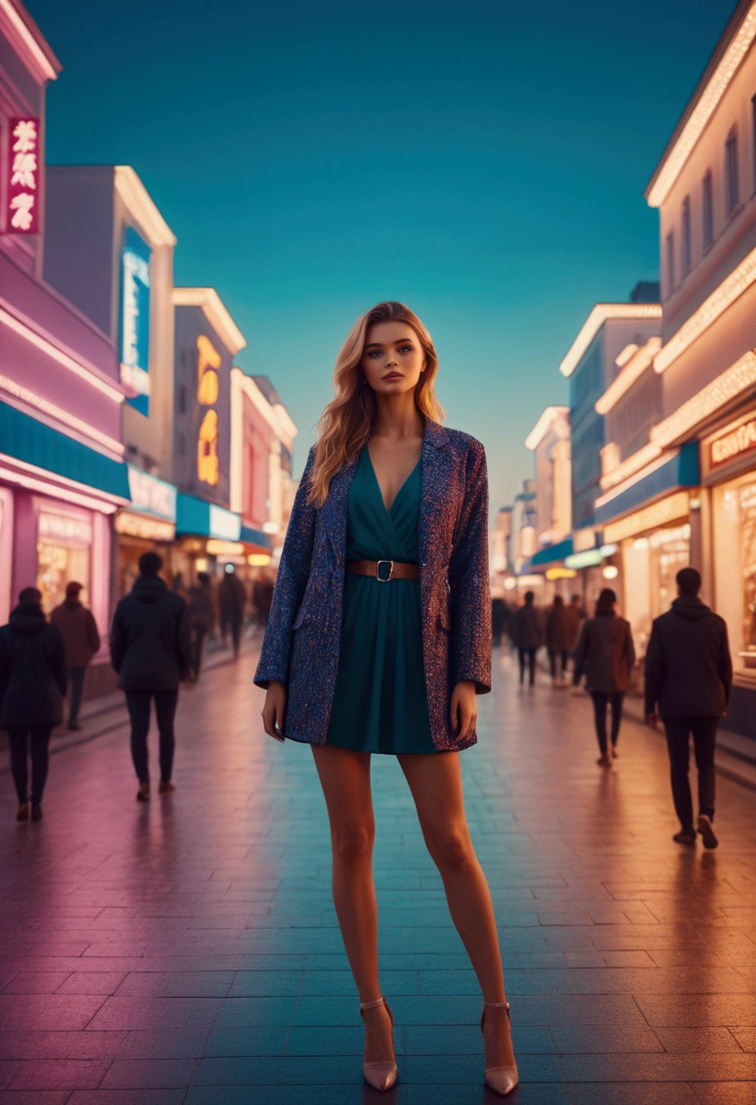 a Fashion Model, fun and stylish Fashion, full body, by Malevich, 35mm photograph, bokeh, cinematic still, (best quality, masterpiece), very aesthetic, perfect composition, photorealistic, intricate details, ultra-detailed, vivid colors