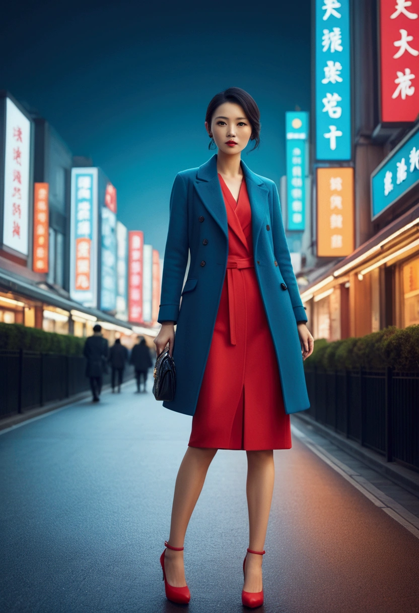 a Fashion Model, fun and stylish Fashion, full body, by Malevich, 35mm photograph, bokeh, cinematic still, (best quality, masterpiece), very aesthetic, perfect composition, photorealistic, intricate details, ultra-detailed, vivid colors