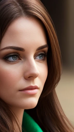 A beautiful Irish woman focus on face