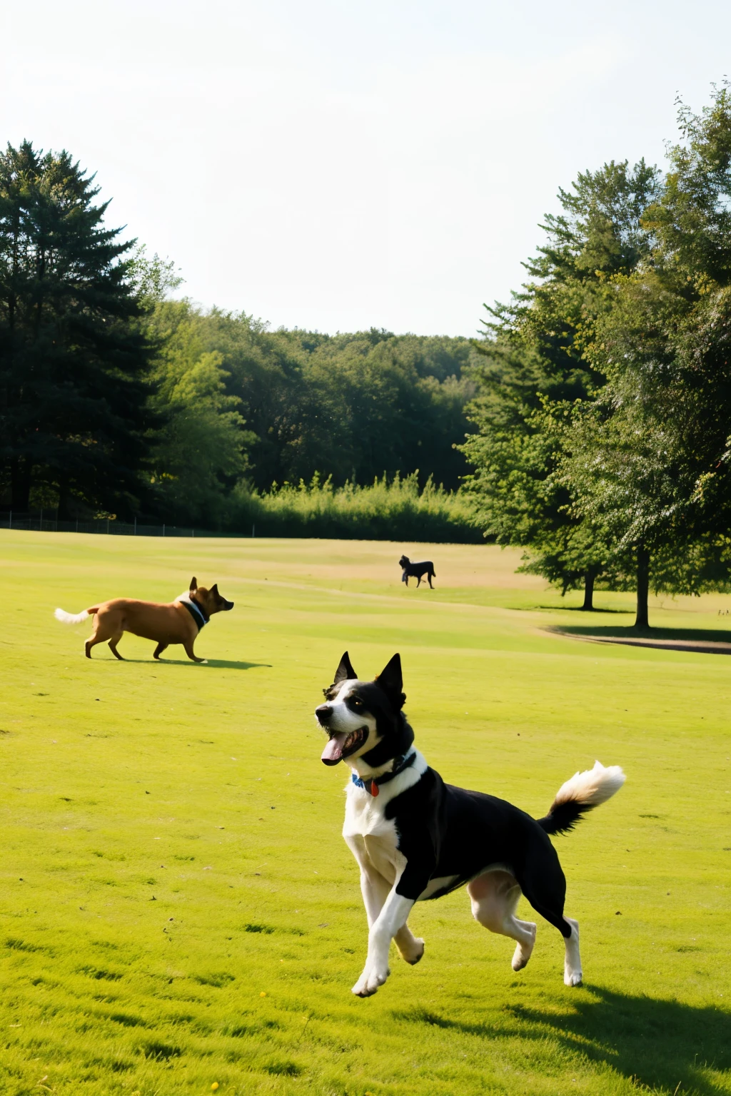 Create an image of a dog playing