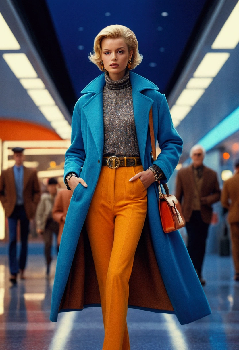a Fashion Model, fun and stylish Fashion, full body, by Ralph McQuarrie, 35mm photograph, bokeh, cinematic still, (best quality, masterpiece), very aesthetic, perfect composition, photorealistic, intricate details, ultra-detailed, vivid colors