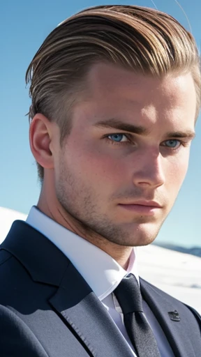 A young handsome Icelandic man focus on face