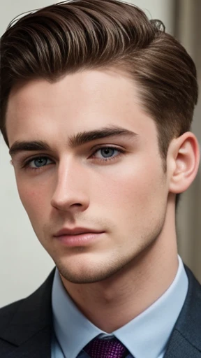A young handsome English man focus on face