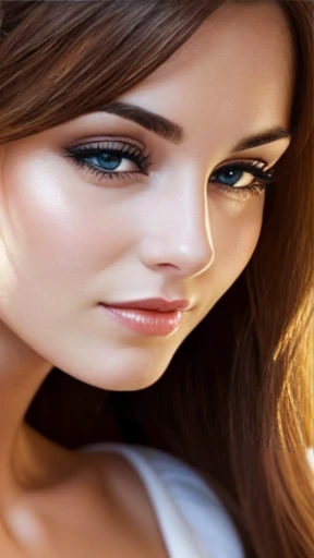 A beautiful English woman focus on her face