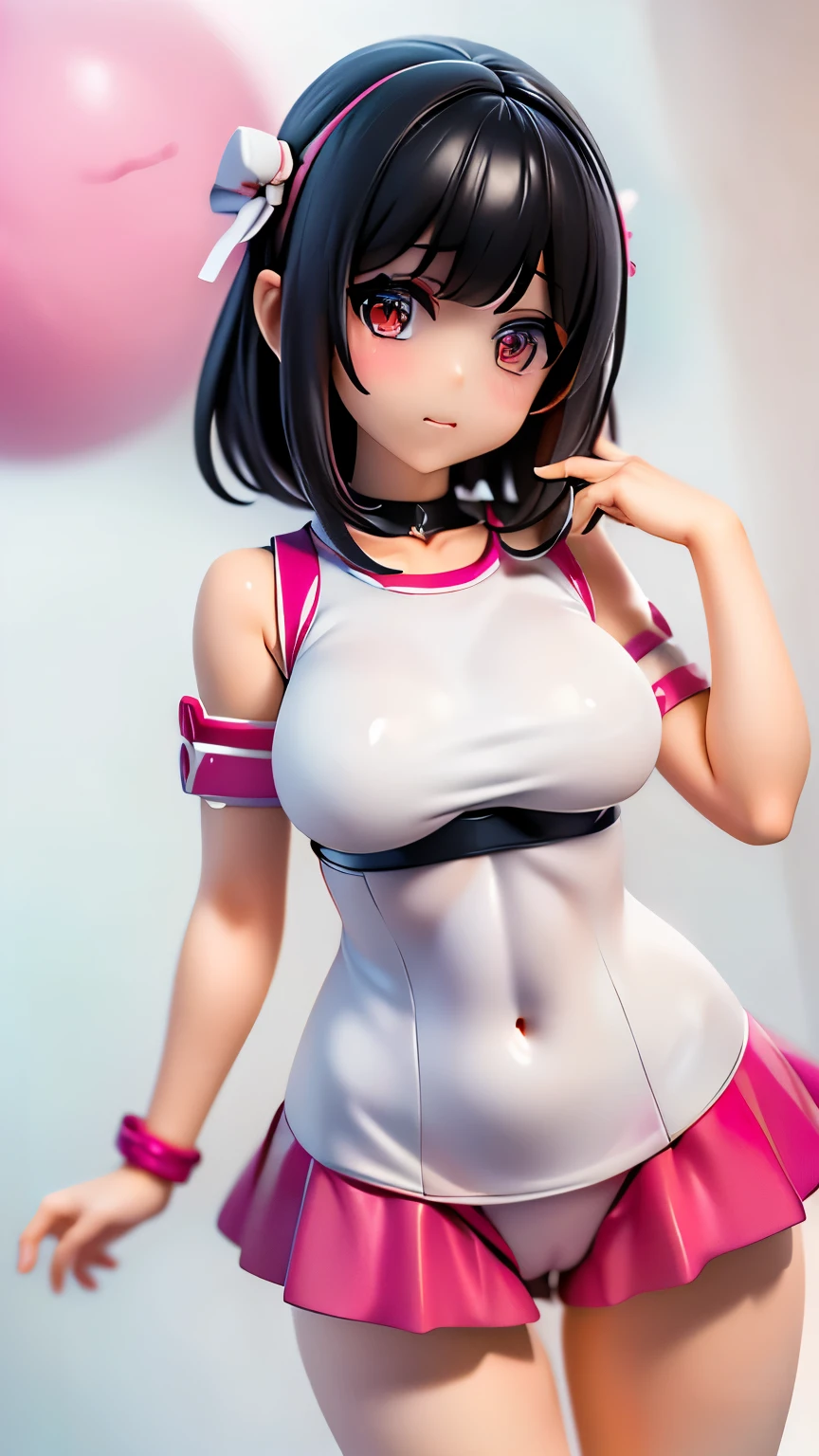 Kujou Sara, Adorable girl . very cute , Round face . alone , slim , Medium chest , low length . Glowing Skin . Plain white t-shirt . tight white shorts . Dynamic Angle . No background , (((White Background))) , View your viewers, darker shadow, (((Absurd))), (((Underbust))), (((No sleeve))), (((Removed))), (((Ulzzang))), (((Thigh Gap))),