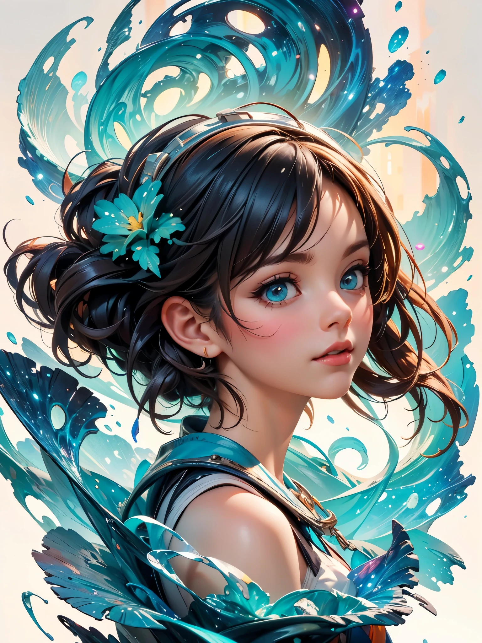 Young princess dreaming of nebula and galaxies, shooting stars, vibrant colors, night time sky background 8k resolution concept art by Greg Rutkowski dynamic lighting hyperdetailed intricately detailed Splash art trending on Artstation triadic colors Unreal Engine 5 volumetric lighting Alphonse Mucha WLOP Jordan Grimmer orange and teal