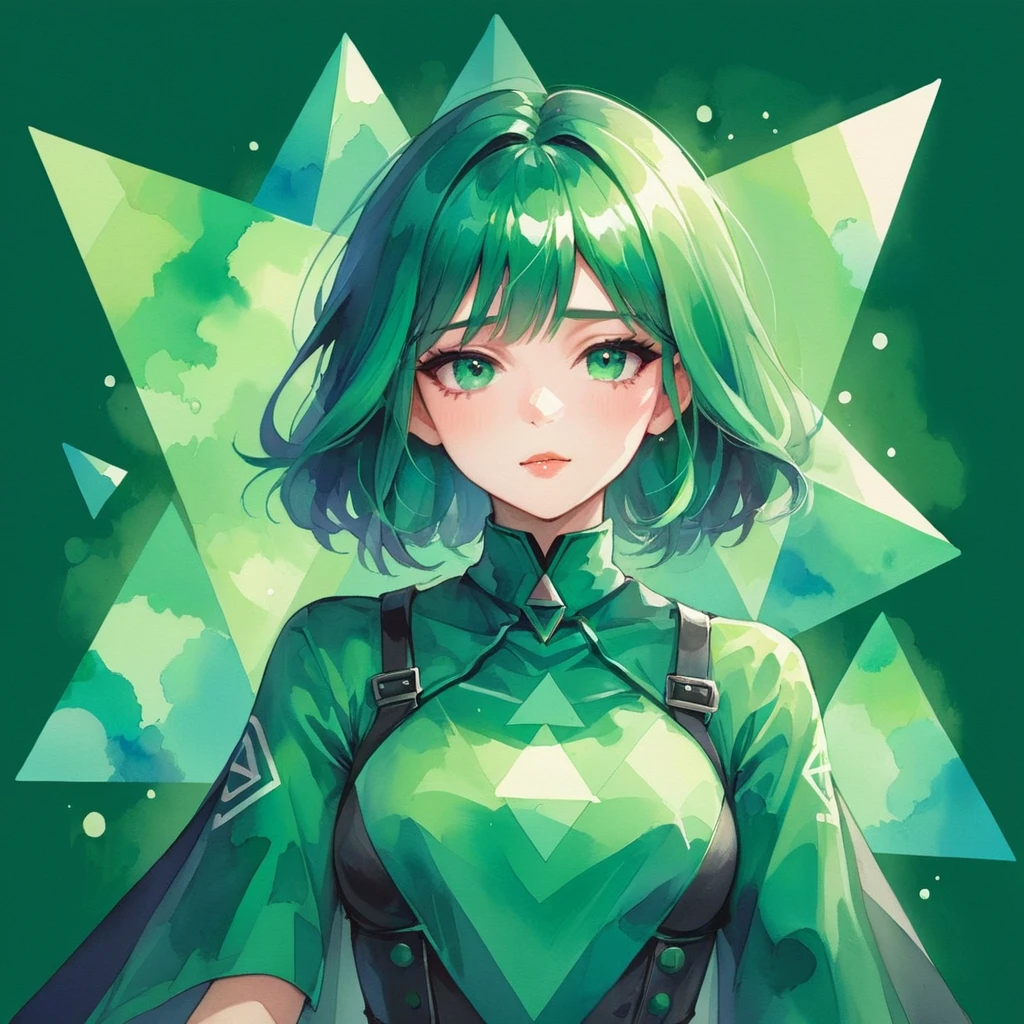 ral-wtrclr, Triangle in Cadmium green Aesthetic Art Style