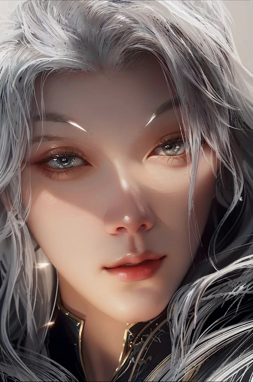 a close up of a woman with white hair and a white mask, beautiful character painting, guweiz, artwork in the style of guweiz, white haired deity, by Yang J, epic exquisite character art, stunning character art, by Fan Qi, by Wuzhun Shifan, guweiz on pixiv artstation