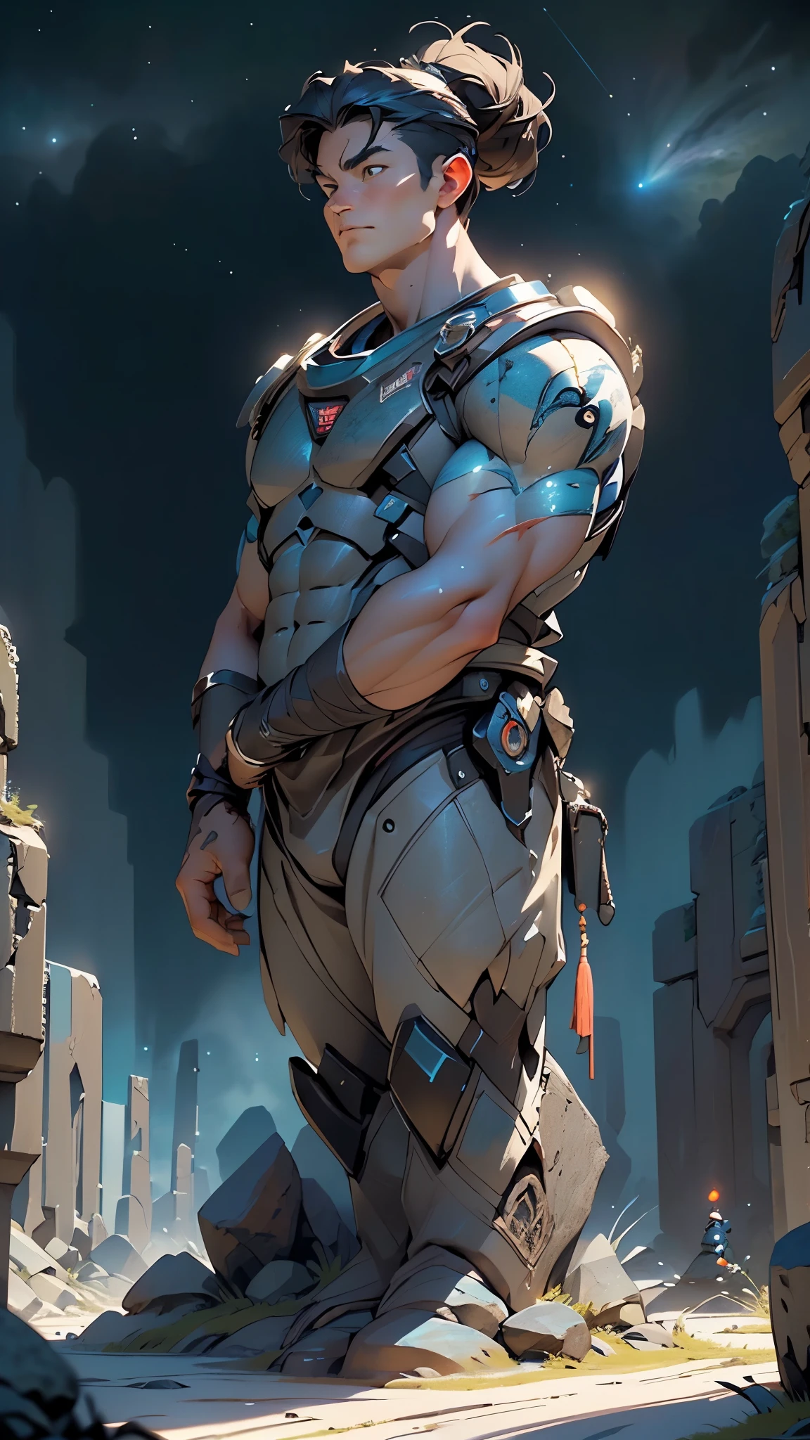 ((big strong granite giant:1.5, humanoid structure:1.5, humanoid proportions:1.2, sculpted muscles:1.5, muscular humanoid giant:1.5, ancient stone guardian:1.5)), walking amid a mountainous landscape:1.2, broken earth:1.0, dark and eerie atmosphere:1.2,
((Fantastical Bridge Ancient:1.5, dark stone-built, Glowing blue:1.5)),((Starry sky,Unknown constellations)),(Night, Silence,Mystery),((Dark tones in the background)),((broken earth,asteroid field:1.5)),(jagged dark rocks boulders and debris shooting into the air:1.3),Extraterrestrial scenery,dark asteroid belt,surrounded by several dark asteroids glowing with fiery auras, vast and mysterious universe,cosmic landscape,mysterious planet,scenery:1.25,((intricate scenery)),(black background, stars that do not shine, sense of space),
(Glossy Ancient ornaments),highres,sharp focus,(ultra detailed,extremely detailed),(photorealistic artwork:1.37),(extremely detailed CG unity 8k wallpaper),(((vibrant colors,vibrant theme))),(intricate),(masterpiece),(best quality),artistic photography,(photography taken by sldr),(intricate background),photo realistic,((intricate detail)),(((realism))),