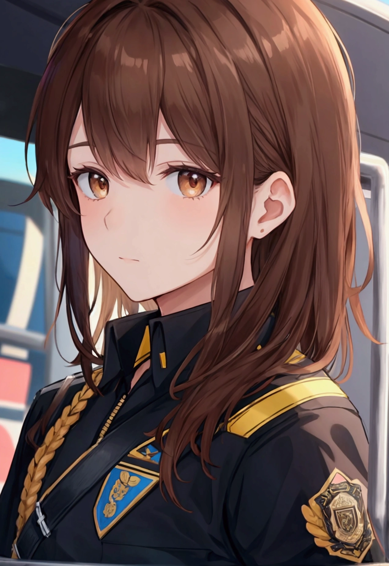 1 male, brown hair, brown eyes, policeman