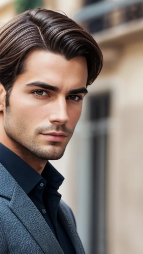 A handsome french man focus on the face