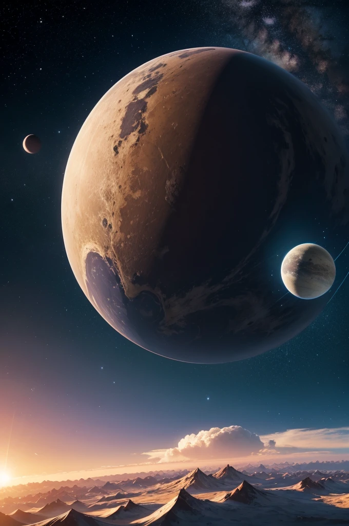 Create an image of a planet in perfect harmony