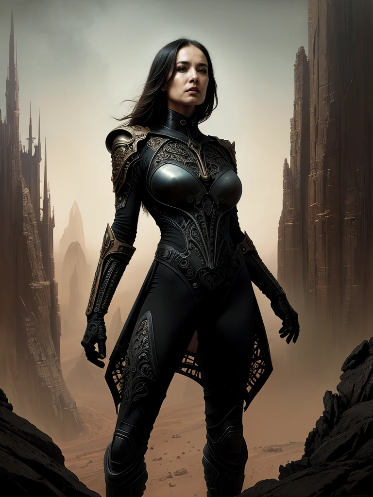by Kuang Hong and Julie Bell, gothic futurism, a human colony on Mars faces challenges , hyper detailed, professional poster art, bold lines, award winning, trending on ArtStation , (intricate details, masterpiece, best quality:1.4), looking at viewer, dynamic pose
in the style of nicola samori