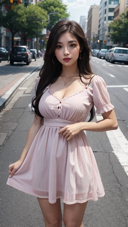 solo , 1girl , dress Yankee styes , mid breast