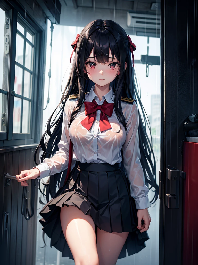 A female student standing with her legs apart near the school entrance( Nipple Piercing Garter Belt Vibrator Climax Squirting Feels good Cramp (Ahegao Double V Sign) Wet crotch、Love juice、Sexy ) A student who looks like he's bothered by those around him