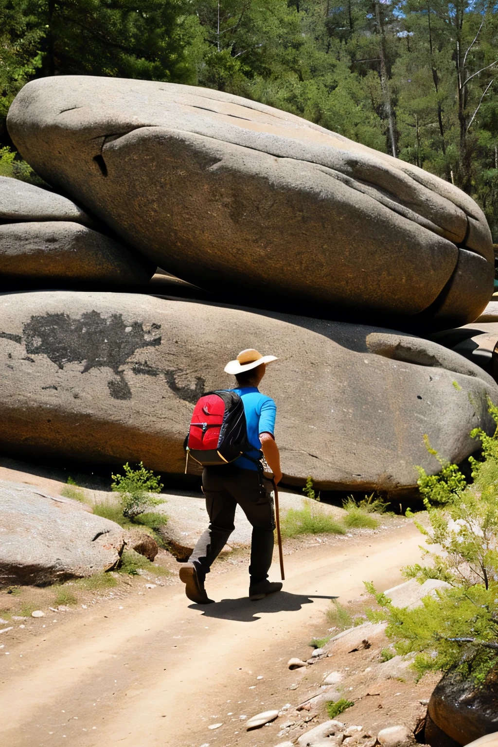 ROCK ART CARRYING OUT A MODERN ACTIVITY
