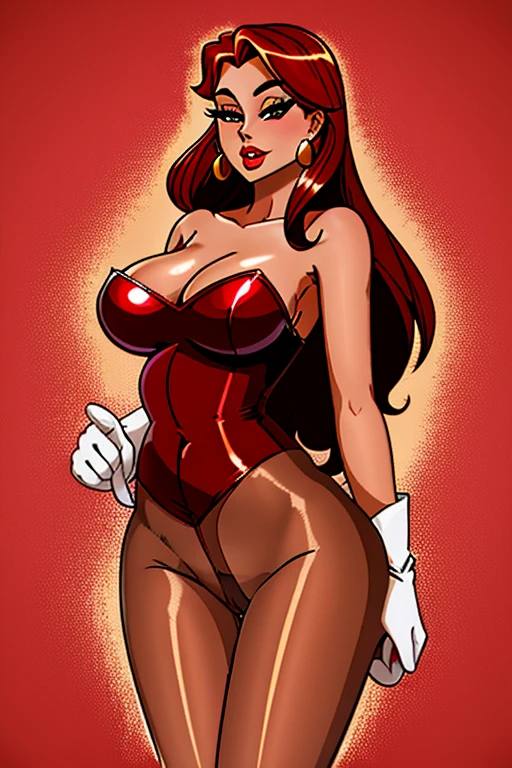 Jessica Rabbit,  Brown shiny hose 
