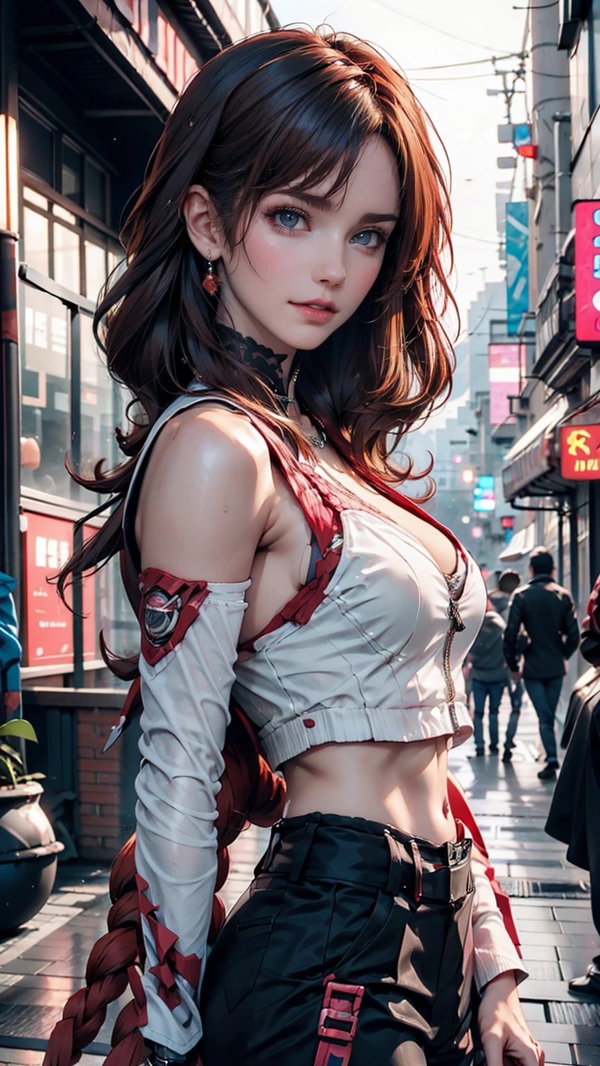 Blade Runnerのロサンゼルス、cyber punk、Blade Runner、woman、Red hair、Shortcuts、雑然としたcyber punkシティー