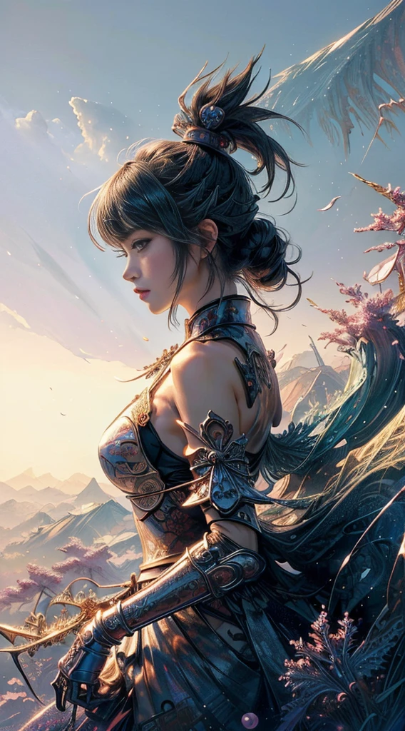 (masterpiece、top-quality、top-quality、Official Art、Beautifully Aesthetic:1.2)、samurai girl full armor and weapon (1girl in)、ighly detailed、(Fractal Art:1.3)、colourfull、highestdetailed、Fantastical、Fantasia