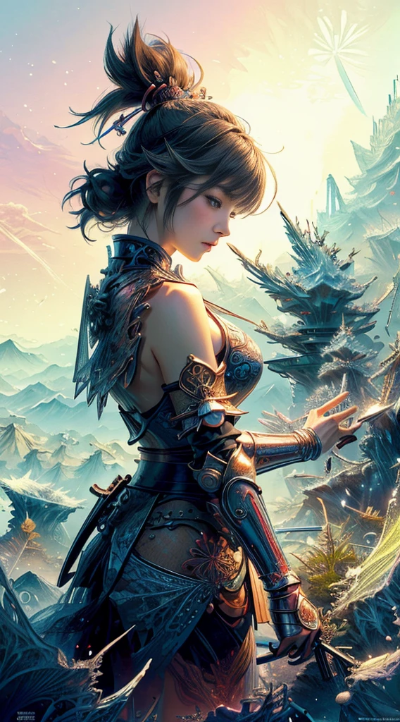 (masterpiece、top-quality、top-quality、Official Art、Beautifully Aesthetic:1.2)、samurai girl full armor and weapon (1girl in)、ighly detailed、(Fractal Art:1.3)、colourfull、highestdetailed、Fantastical、Fantasia