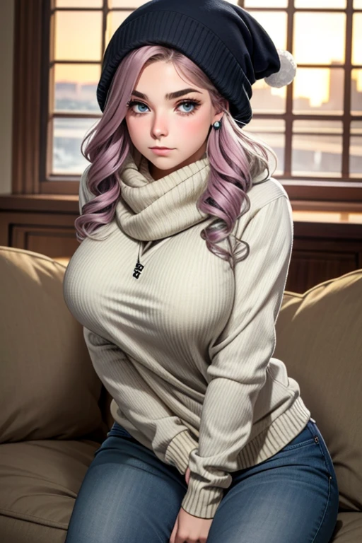 Beautiful 19 year old girl hair. Short castle light eyes firm body perfect breasts hoodie sweater scarf winter hat short jeans long stockings angry face blushing blushing cheek 