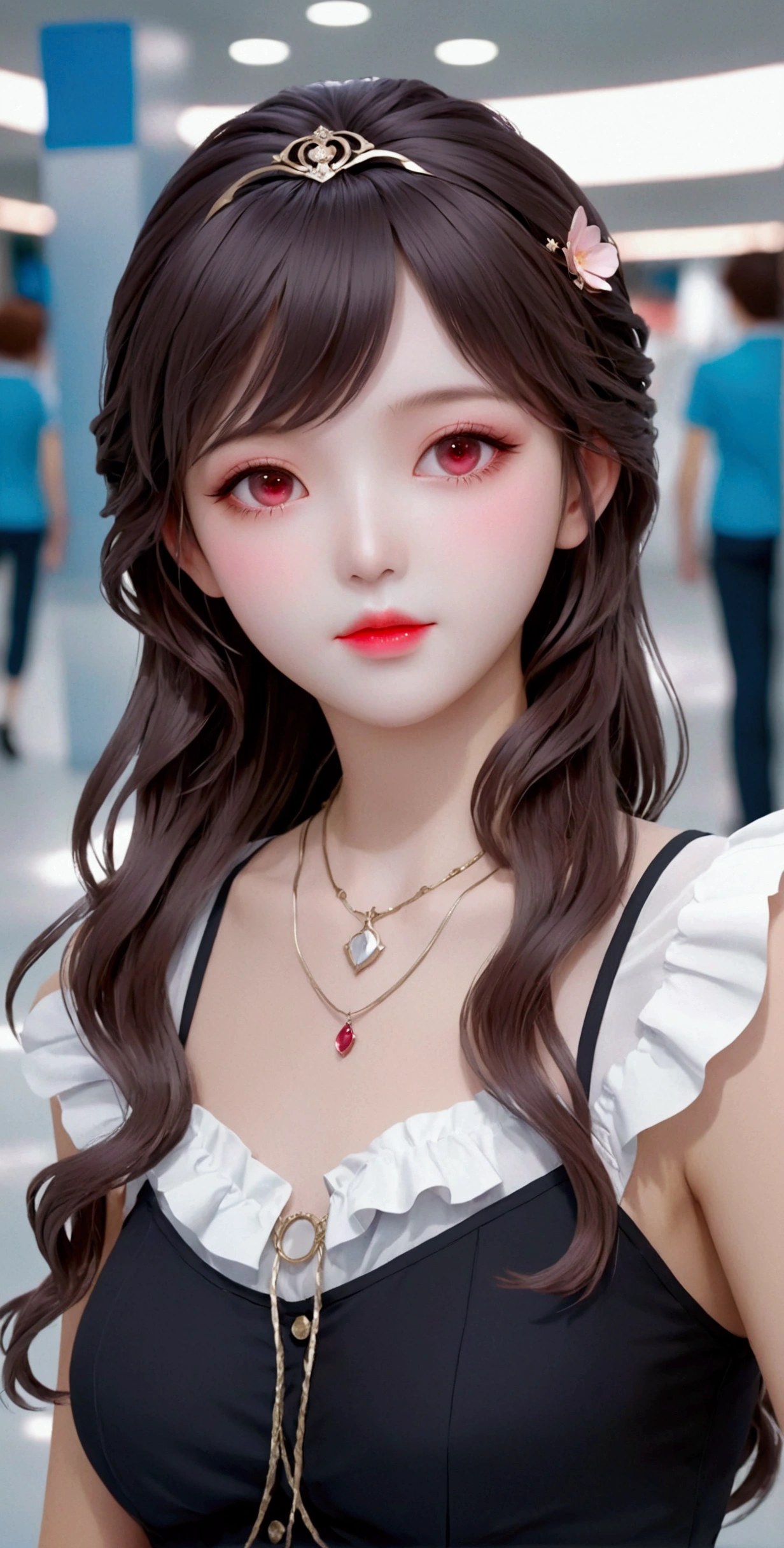 a close up of a woman in a pink dress posing for a picture, realistic anime 3 d style, photorealistic anime, kawaii realistic portrait, beautiful anime girl, attractive anime girl, anime girl in real life, pretty anime girl, realistic young anime girl, girl cute-fine-face, beautiful anime portrait, beautiful anime woman, cute anime girl, beautiful south korean woman