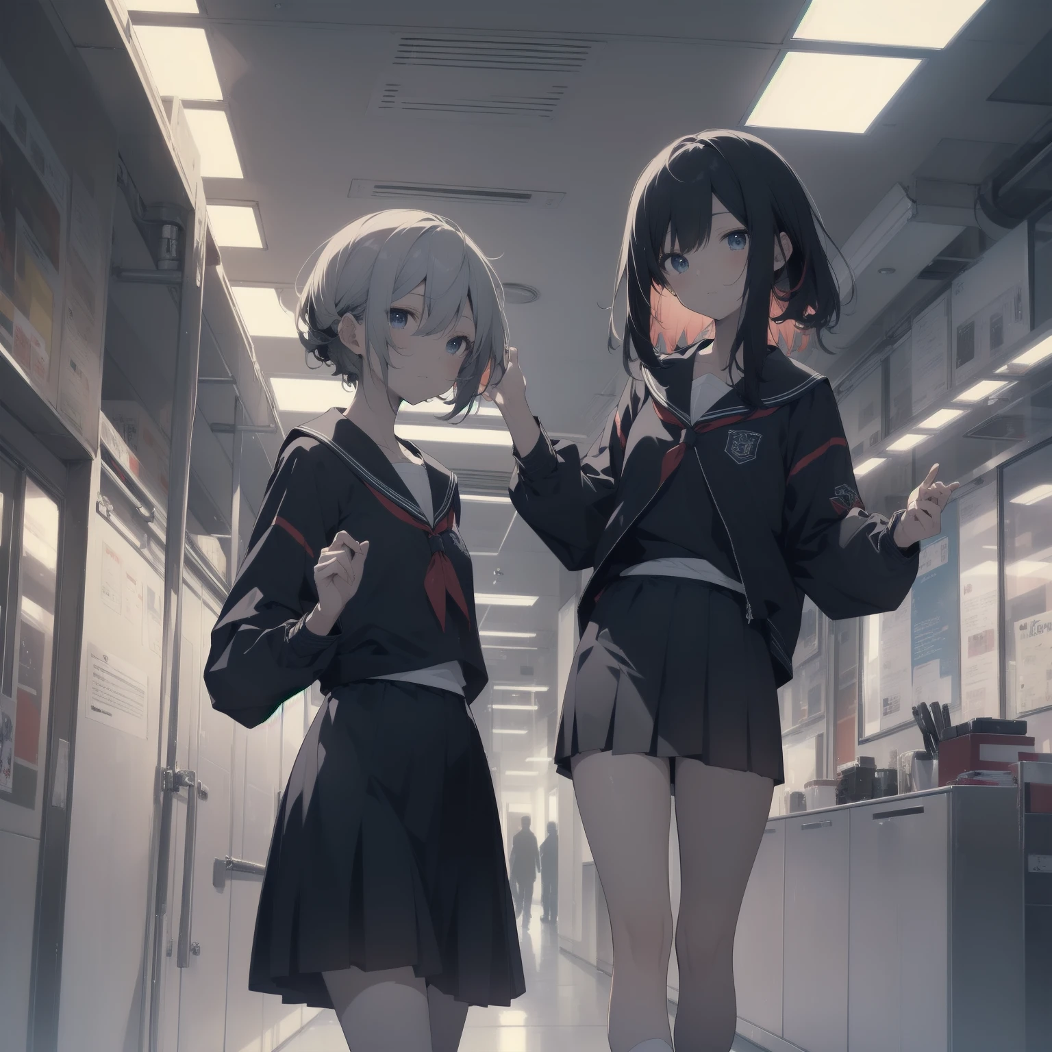 ultra-absurdres-Top quality by artist God, ultra-detailed, high resolution, anime moe artstyle, best anime 8k konachan wallpaper, pixiv contest winner, pool:2810, perfect anatomy,break, 1girl, (Please draw a girl walking sleepily to school alone. )break,(Solo,little female, 13-year-old:1.3),Full limbs, complete fingers,a junior high school student, (very short hair), short cut, flat chest, , small butt, small black eyes, beautiful detailed eyes, well-proportioned iris and pupils, expressive eyes, highres detailed hair, soft expression, salor school_uniform, sailor collar, serahuku, bow, pleated skirt,(Detailed Lighting), (Detailed background), in the School commute route. break,super detailed skin, Best cinematic lighting powered by famous artist, 8k,beauty illustration,photoshop_(medium),very aesthetic,break,((artist:anti_(untea9) )), artist:clamp ,artist:carnelian ,artist:kantoku ,
