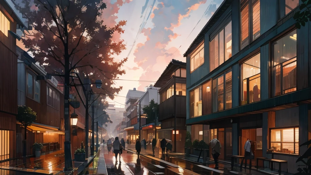 after rain, evening
