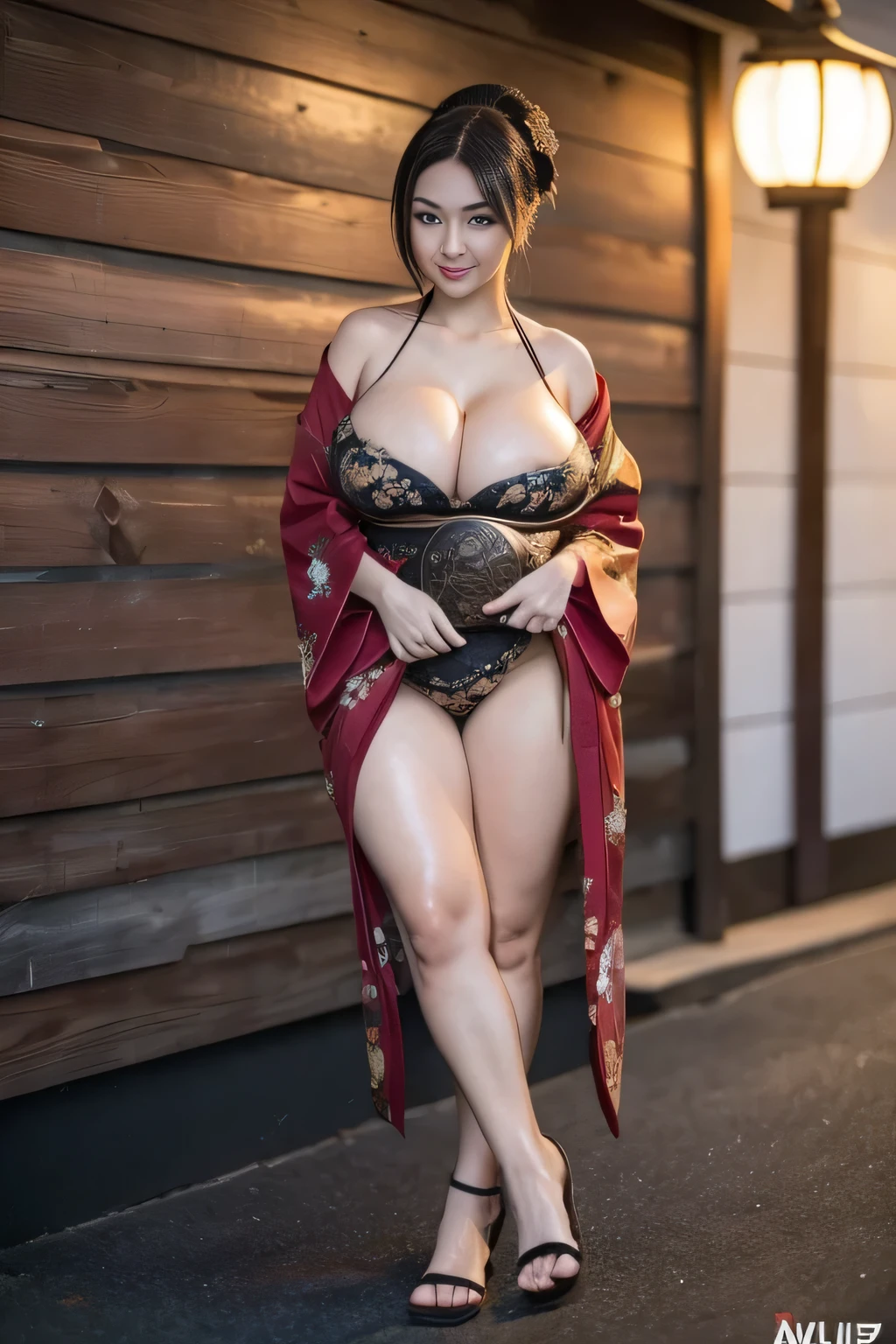 a close up of a woman in a  sexy kimono with a big breast, japanese goddess, oppai, japanese model, with a large breasts, in kimono, big breasts!, with large breasts, in a kimono, big breasts, beautiful asian girl, japanese, big breasts!!, teasing smile, asian hyperdetailed, asian girl, nsfw huge breasts, lactating milk, nipple erect, full body, dark hairy pussy, smile naughty 