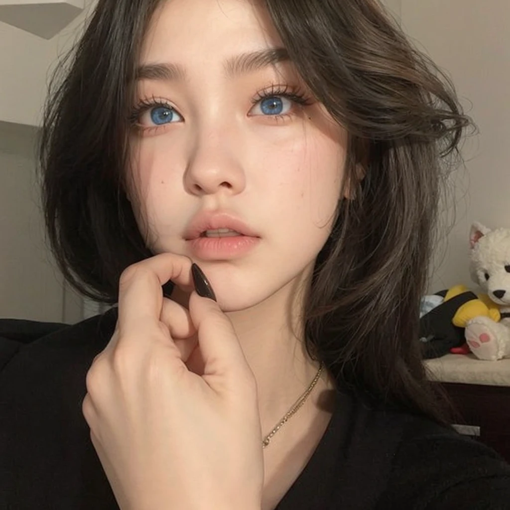jennie de blackpink, Billie Elish, ojos azules