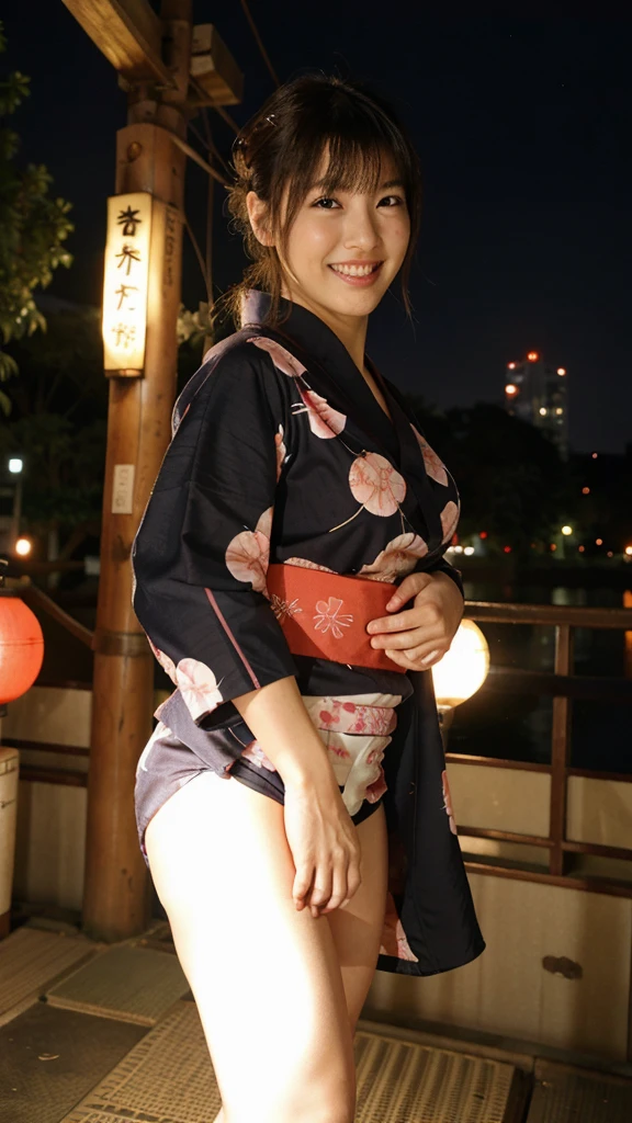 (masterpiece、High resolution、high quality)、Beautiful Japanese Girls:1.3,20-year-old girl、Immature body、Beautiful body、Japanese Yukata、Soar、night、Laughter、Clear Eyes、Beautiful Skin、Yukata beauty、Hydrangea pattern yukata、 body、Her breasts are exposed from her yukata、とてもSmall breasts、Small breasts、Small cherry-colored areola、Erect nipples、Cool Summer、nightの夏祭り、Fireworks display、Professional photography、Sitting with legs wide open、She spreads her legs wide open to show off her private parts.、Masturbating