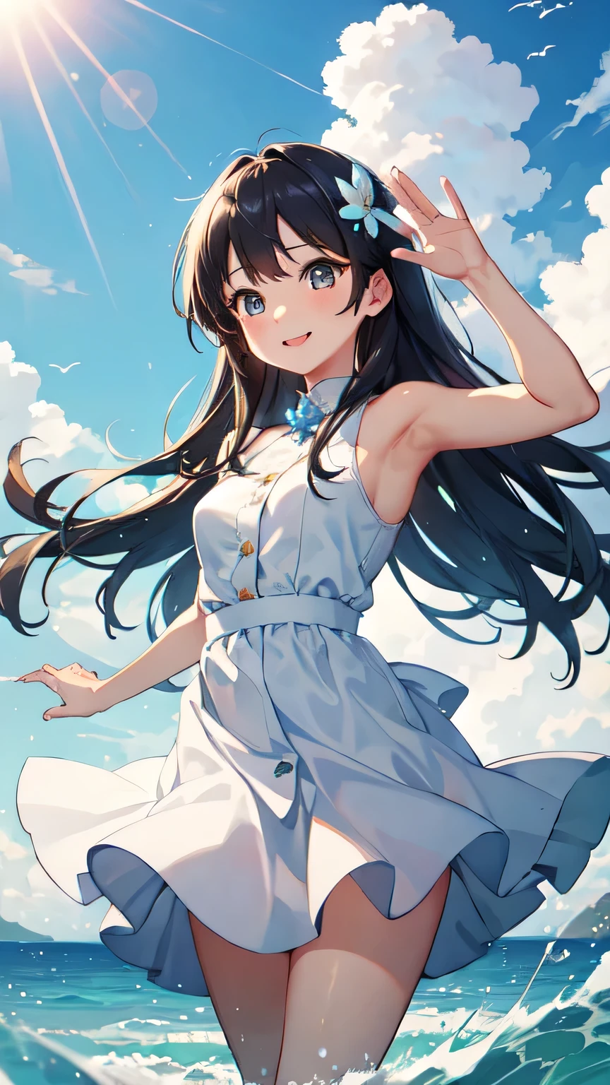 Under the blue sky、In the middle of the day, a beautiful girl named Sayaka stands in front of the camera.。She is wearing a white dress、Her long hair fluttering lightly in the wind reflects the sunlight and sparkles.。Big eyes staring at the camera、There is a lot of innocence and kindness inside。Her smile brightens the surrounding scenery even more.、It warms the hearts of those who see it.。

Follow the cameraman&#39;s instructions、Sayaka is々I take a pose。First、She jumped lightly、Capture the moment when the wind gently lifts the dress.。after that、She stares at the colorful pinwheel in her hand、I smile and hold it to my cheek.。moreover、Sayaka sat down in the shade of a tree.、Shows off enjoying ice cream。The moment her lips touched the ice cream、A blissful smile appears on his face。

lastly、Sayaka blushed a little,、Wave to the camera。「I had a really good time today。Let&#39;s take another photo together。」Her words were、It enhances the fun of the shoot and her own charm.。
