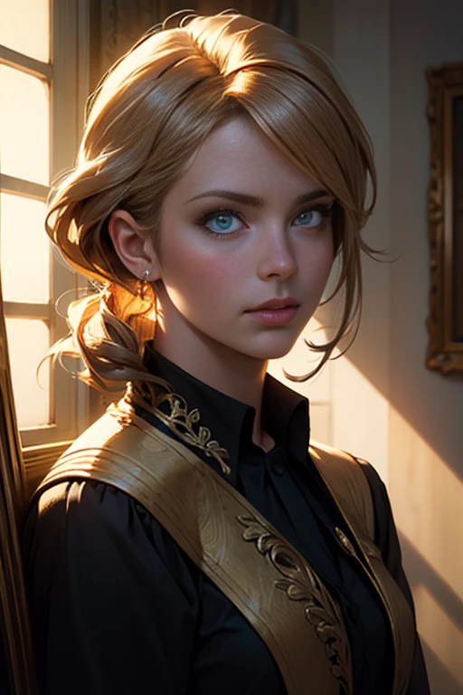 a sophisticated woman wearing an elegant 18th century english court dress, long curly wig, beautiful detailed eyes,beautiful detailed lips,extremely detailed eyes and face,longeyelashes, in a luxurious interior, high quality, realistic, photorealistic, photo-realistic:1.37, (best quality,4k,8k,highres,masterpiece:1.2),ultra-detailed,(realistic,photorealistic,photo-realistic:1.37),dramatic lighting,dramatic shadows,cinematic composition,chiaroscuro,rich colors,ornate details