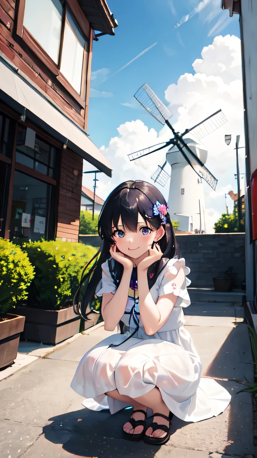 Midsummer Day、You are walking through a bustling city with a beautiful girl named Sayaka.。Sayaka is wearing a white dress、long hair waving in the wind。The sunlight made her hair sparkle、That smile is what people passing by on the street々Attracts the attention of。
Sayaka stares at the colorful windmill she is holding in her hands.、I have an innocent smile on my face。To the camera、She did a little jumping、With a windmill on my cheek、Mr.々I take a pose。Stopping in front of a flower shop on the street、She flowers colorful々Bring your face close to the scent。that moment、Her eyes sparkle、To the camera「This flower、That's nice!」" I said happily.。
next、Sayaka is sitting on the terrace of the cafe.、Showing off some iced coffee。She puts a straw to her mouth、He took a sip with a cool look on his face.、Smiling to the camera。「Relaxing in the city、The best。」The voice she spoke、You can hear it clearly even in the midst of surrounding noise。
At the end of the shoot、Sayaka is carrying a large shopping bag、With a big smile, I wave to the camera.。「I had a really good time today。Let's explore the city together again.。」Her words were、Enhance your fun time in the city。