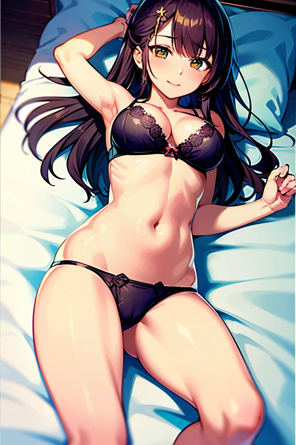 I'll borrow her, girl, Chizuru, bed, big, underwear, bra, panties