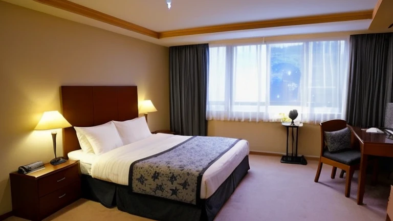 The background of the above picture is in the room.、night、Moon and Stars、Standing in bed