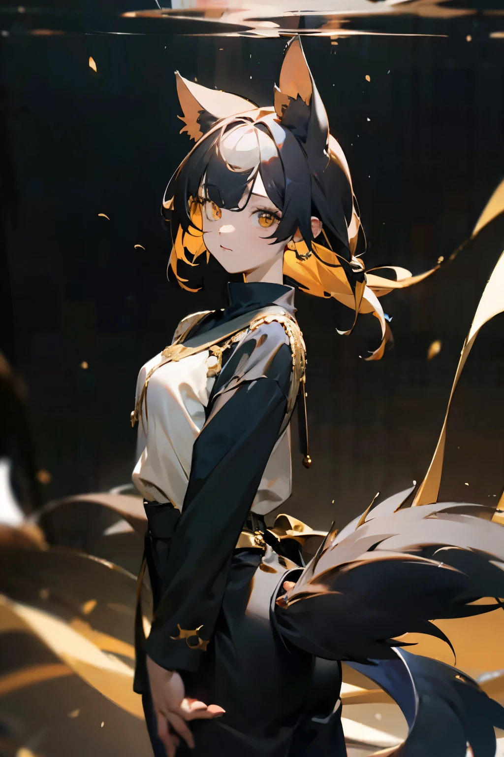 human black body gold eye and have tail