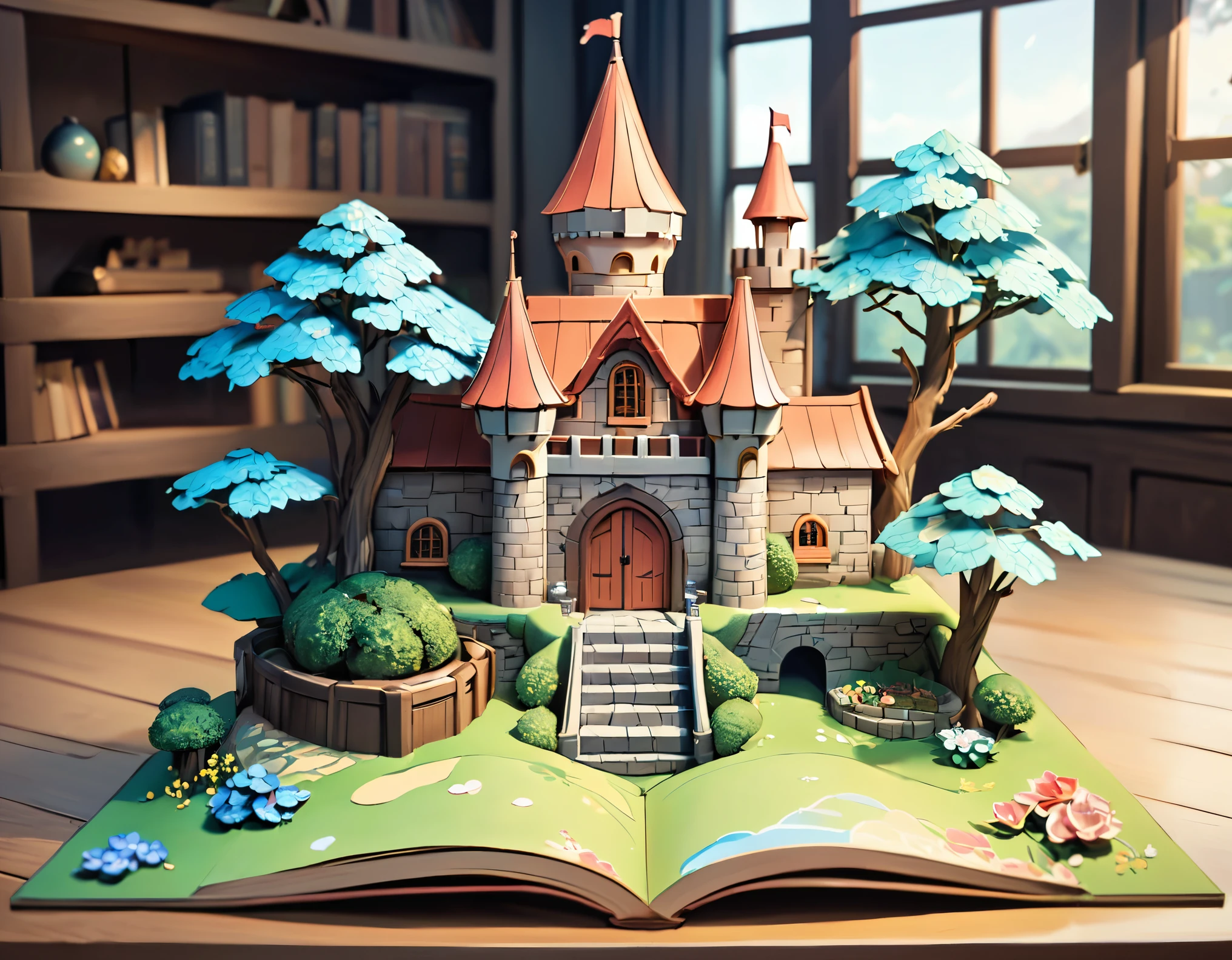 (masterpiece:1.2, Highest quality,Highest quality,Super detailed),(Very detailed),8k,(Super Mario-style castle pop-up book:1.5),(Cinema Lighting),(Written boundary depth),(Sophisticated lighting:1.2),(Chiaroscuro),(Origami art)
