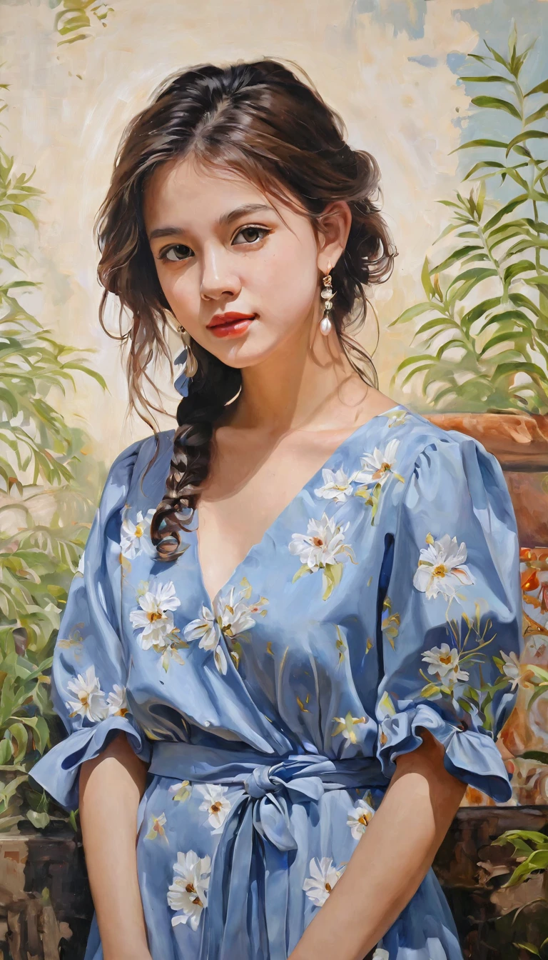 Oil painting of a girl