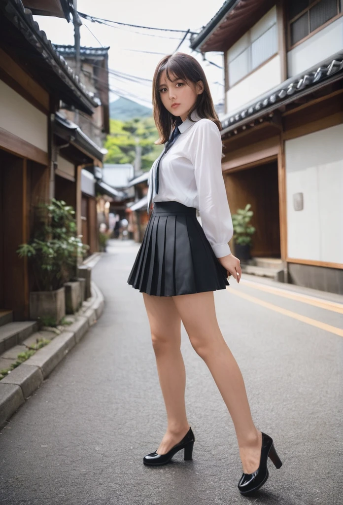 feet、Photographed from the front、mini skirt、No underwear、feetを広げてベンチに座ります、Showing the inside of the skirt、Take secret photos、Low angle shooting
