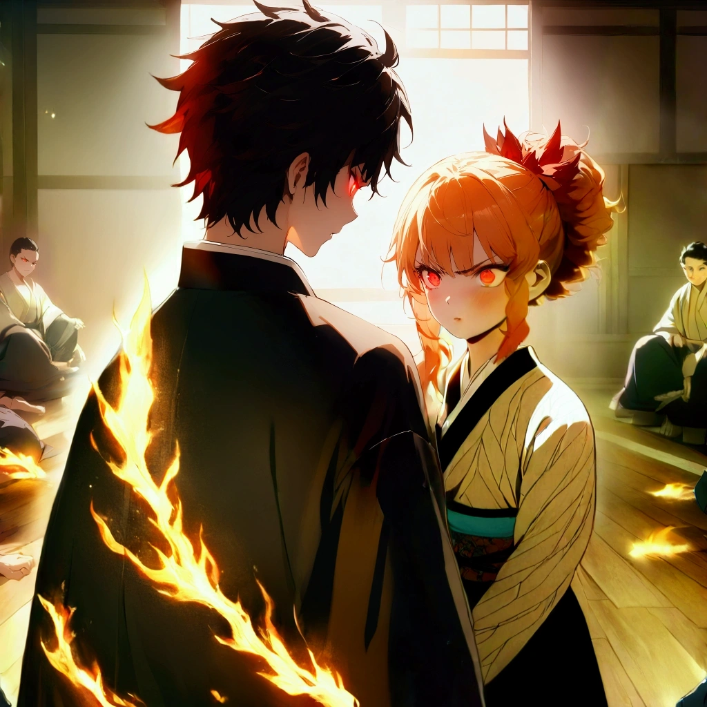 Kimetsu no yaiba blue flames, anime art style, masterpiece, blue flames, sparkle