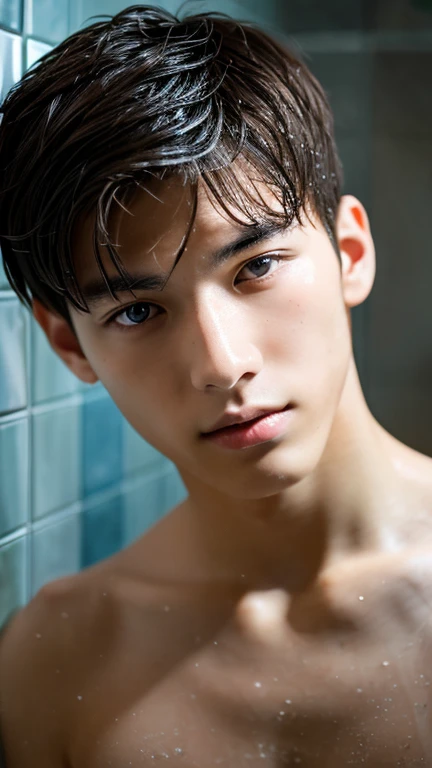 Soaked white THONG, teenager, very wet body, Hairy stomatch, very hairy abs, Very bushy hairy armpits, hairy pubic, hairy crotch, white sleeveless shirt, Super Realistic photography, PROUDLY SHOWING OFF HIS BODY, boy, Wearing soaked white tanktop, NO PANTS, DETAILED, sexy, wearing soaked tanktop, ABS EXPOSED, Very wet body, very wet, dirty urinal, public men toilet, men urinal, pantless just wearing soaked white thong, Showing off his very hairy armpits, muscle fit body, teenager, very cute boy face, 17 years y young teenager boy, seedy and dirty alley scenery, in the middle of Crowded public toilet, dickprint, Sweat dripping all over the body, Proudly showing off his sweaty very hairy armpits to audience , The colors are bright and vibrant, enhancing the overall aesthetic. The lighting is soft and natural, casting a soft glow on the boy, don't merge body's, detailed eyes and lips, sixpack and fit body. Image quality is of the highest standard, with ultra-detailed features and a realistic appearance.