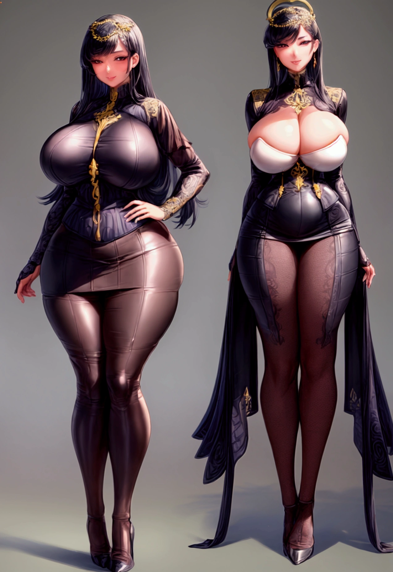 1 girl, (((woman, pretty face))), (nice skin), (innocent face), (perfect naru, big, pretty eyes, outlined eyebrows, mature, beautiful hairstyle, colorful hair, well made up (Woman ), ((((FULL BODY)))), curves, ((((microskirt)))), hyper realistic, hyper detailed, super detailed, intricate details, high resolution, official art, beautiful and exquisite face, high resolution illustration , 8k, big breasts, breast augmentation, buttock augmentation, masterpiece, ((((woman)))), (curves), cute smile, ((wide buttocks, wide hips, thick legs, big breasts, soft buttocks )), (thighs), high heels, (( pantyhose))