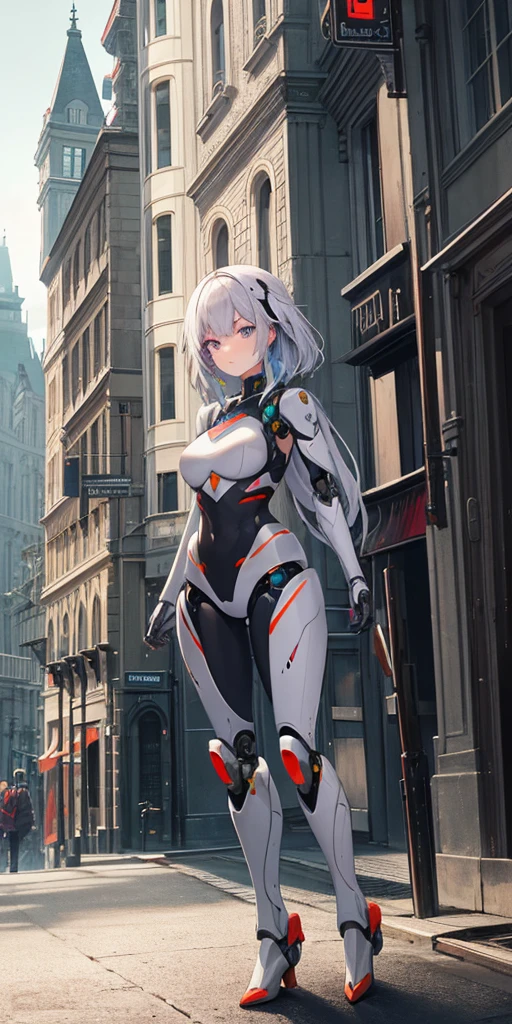 There is a woman in a robot suit posing next to an ancient building, Beautiful white girl half cyborg, Cute cyborg girl, Beautiful girl cyborg, Perfect Robot Girl, Cyborg girl, Young cyborg grady, Beautiful Female Robot, Beautiful robot woman, cyborg girl, perfect cyborg female, porcelain cyborg, Female robot, Beautiful cyborg images