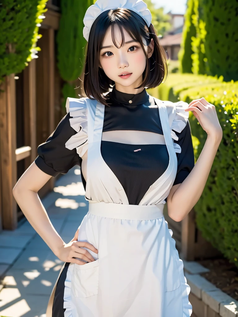 (18 years old:1.4),(Very Young Face),japanese femes idol, 1girl, (apron only style:1.8), Stroll along the city, sunshine, (masterpiece:1.0),(best_quality:1.0), ultra high res,4K,ultra-detailed, photography, 8K, HDR, highres,