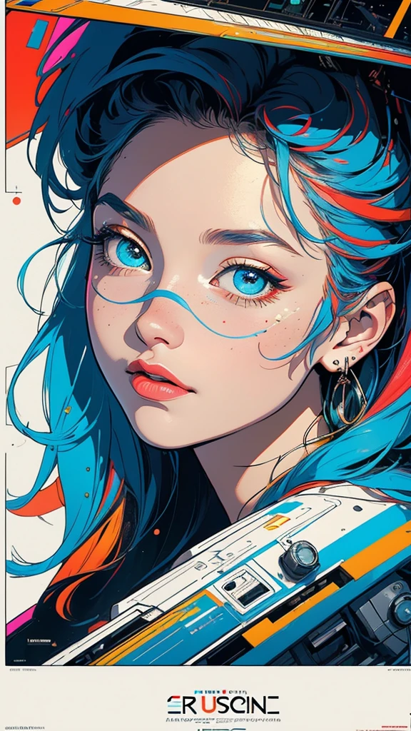 (((masterpiece, highest quality))),(((solo:1.2))),(((1girl:1.2))),32k wallpaper, very detailed, poster, vintage science fiction,(((((geometric cinematic movie poster))))), ((bauhaus)),(shape),(((abstract))),(mid century modern),movie poster,(((((portfolio))))),(((((Close-up))))),(((((bust up))))),((((more various angle)))),(((highlight))),Vast landscape,((((heterochromia)))),(((complete. detailed face))),(((Extremely talented))),(((most complecated machine))),(Colorful color scheme)