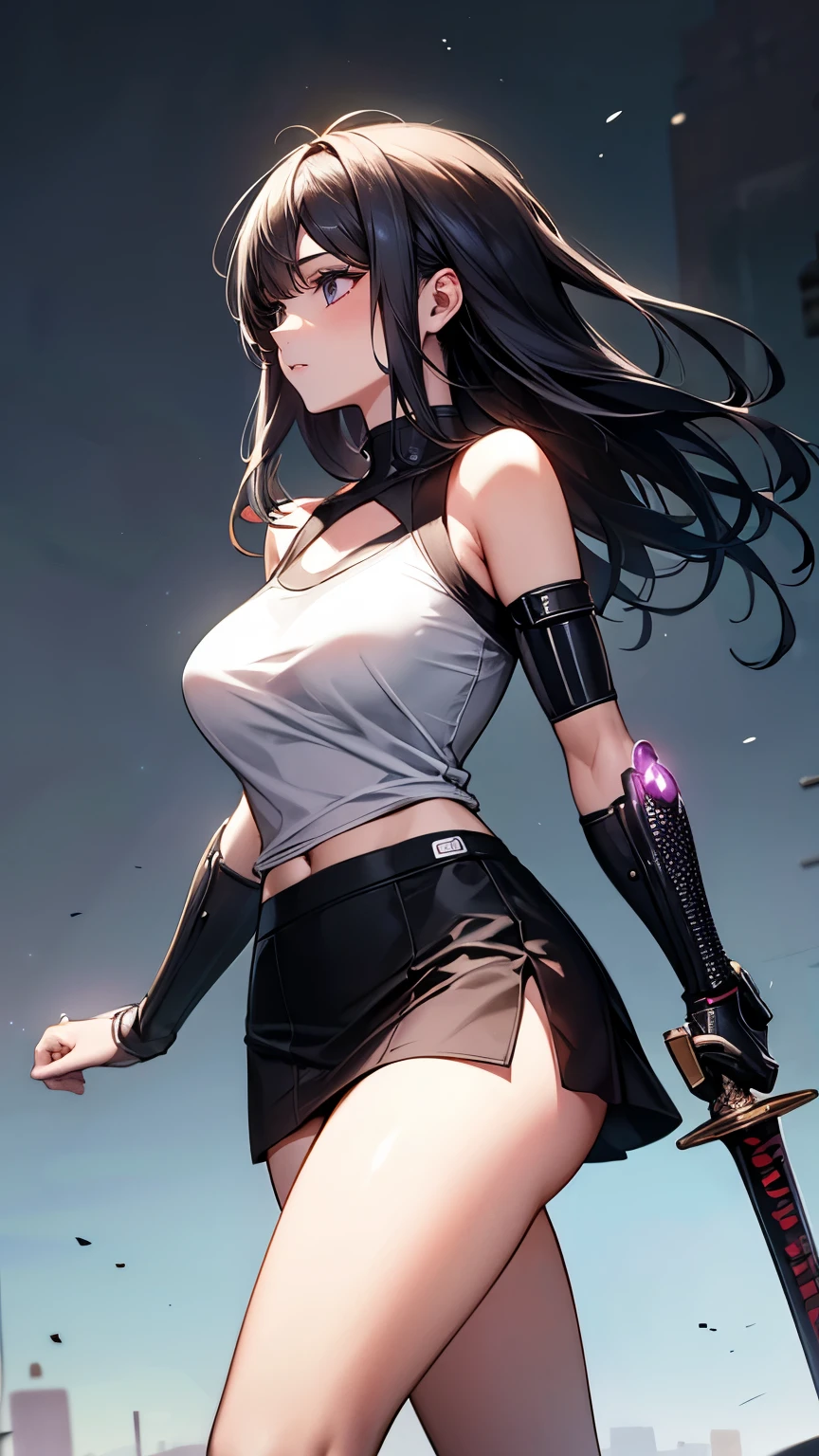 （Very delicate and beautiful：1.2）super model,,Beautiful breasts,voluptuous,【bike shorts】,,【3girls】,,Highest quality, High resolution, 8k,mini skirt.Three Girls.cyber punk.Mechanical Sword