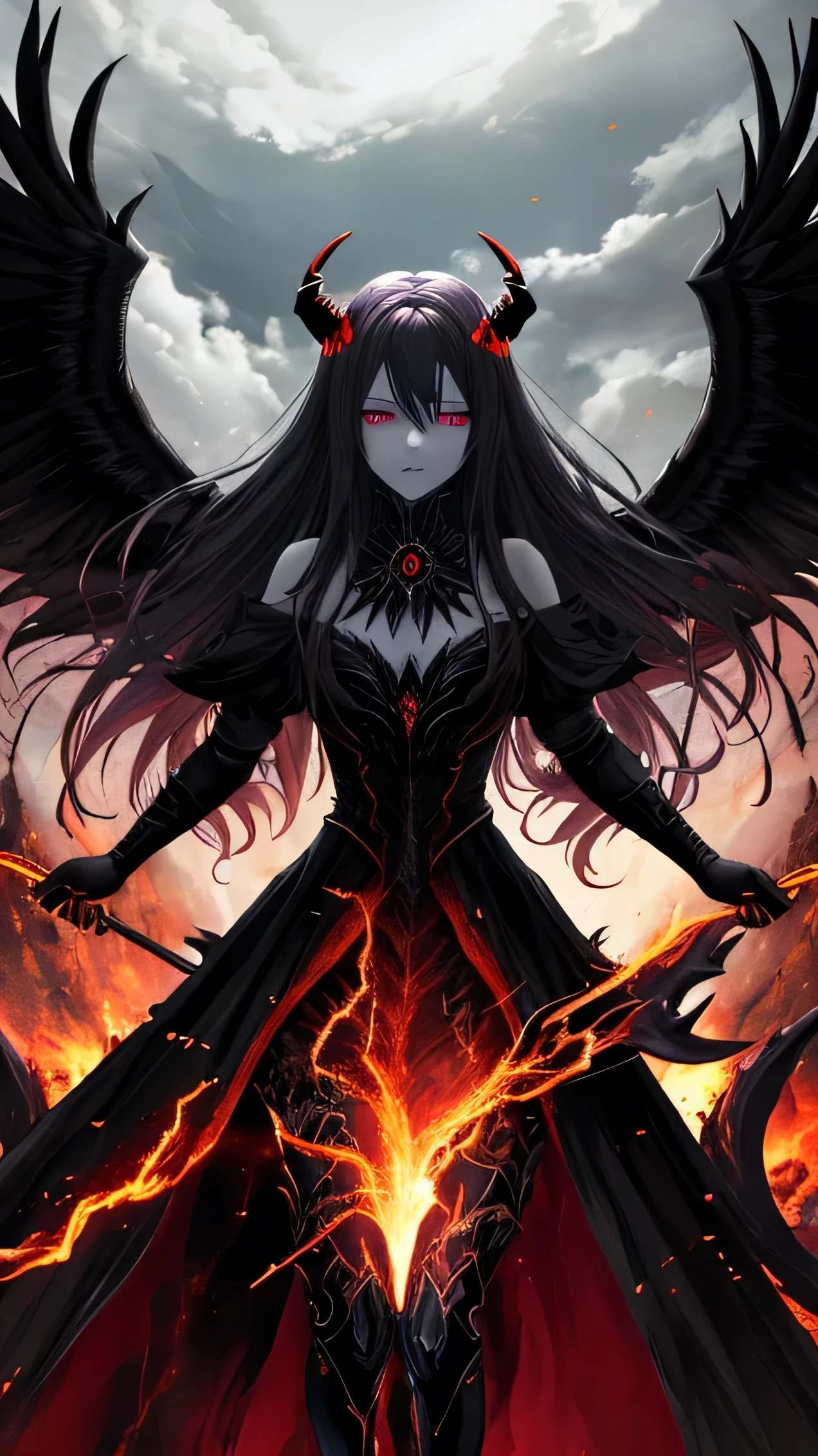 (pale skinned), (demon horns), seios grandes, immortal temptation takes over my mind Damned Fallen weak on my knees, summon the force of chaos I am the approaching storm Provoking isolated black clouds I am the suitor of my name Born in flames, I was blessed My family's coat of arms is a demon of death Forsaken, I was awakened Ashes of a phoenix in divine darkness Descending misery Fate chasing time Inherit the nightmare, surrounded by fate I can't run away Keep walking the line between the light Diverted By empty corridors I will not surrender 5r The truth revealed in red eyes We fight through fire and ice forever Two souls once lost, e agora elas se lembram Eu sou a tempestade que se aproxima Provocando nuvens negras e isolamento Eu sou recuperador do meu nome Nascido em chamas, I was blessed Coat of arms of my family is a demon of death Forsaken, I was awakened Ashes of a phoenix in divine darkness Descending misery Fate chasing time Disappearing into the night Lost shadows left behind Obsession is pulling me Disappearing, I have come to take what is mine Lurking in the shadows under the veil of night Constellations of blood pirouettes Dancing through the graves of those who are at my feet Dreams of the black throne that I keep repeating An abandoned of darkness, summoned from the ashes The puppet master gathers all the masses Pulling strings, twisting minds like blades attack You want that power? so come on, try and take Beyond the tree The fire burns The secret love The lineage yearns The dark minds embrace each other Crimson joy Your dark heart Heals or destroys? Enterre a luz bem fundo Deixe de lado, there's no way back home We're burning chaos in the wind Floating in the ocean alone